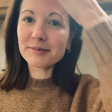 Load and play video in Gallery viewer, Video of Split Hoop Earring in Sterling silver on a model.