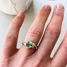 Load and play video in Gallery viewer, Sea Zircon Ring - One of a Kind- Size 6