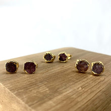 Load image into Gallery viewer, Rough Ruby Studs