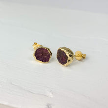Load image into Gallery viewer, Rough Ruby Studs