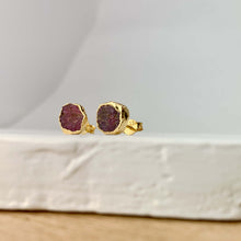 Load image into Gallery viewer, Rough Ruby Studs