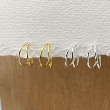 Load image into Gallery viewer, Sterling Silver and 14K gold plated Sterling Silver Split Hoop Earrings