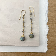 Load image into Gallery viewer, Stone Drop Earring - Gold