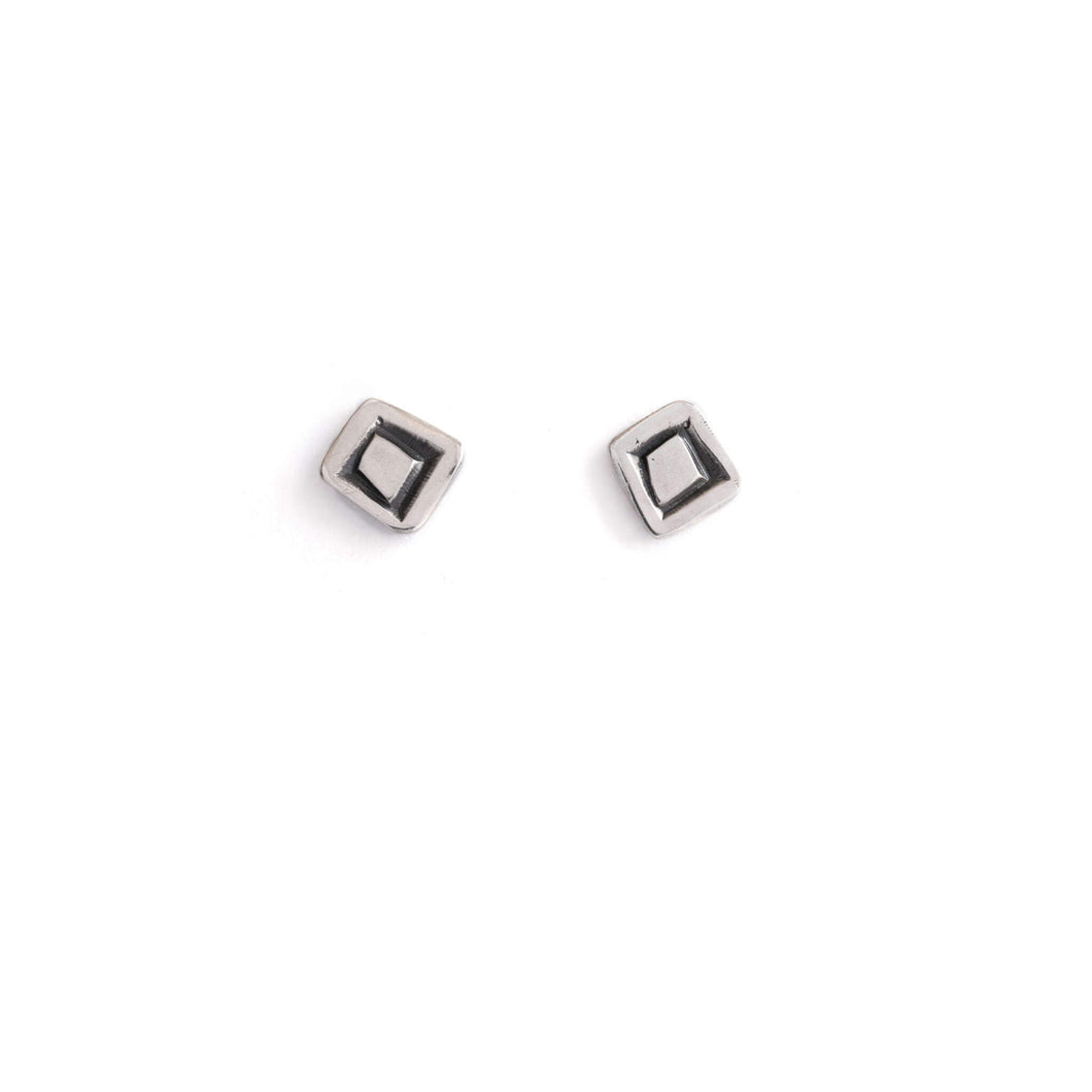 Diamond Print Stud - Silver