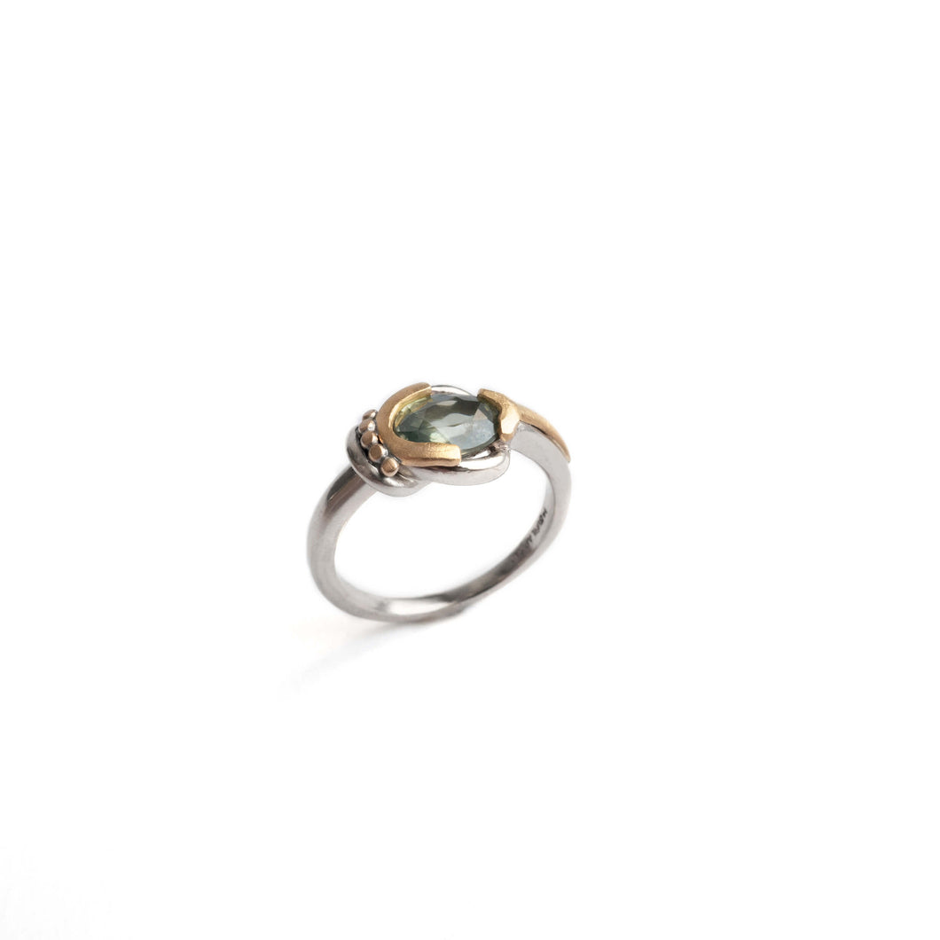Sea Zircon Ring - One of a Kind- Size 6