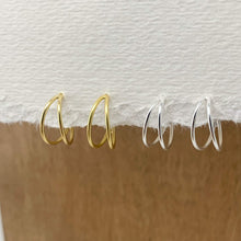 Load image into Gallery viewer, Sterling Silver and 14K gold plated Sterling Silver Split Hoop Earrings
